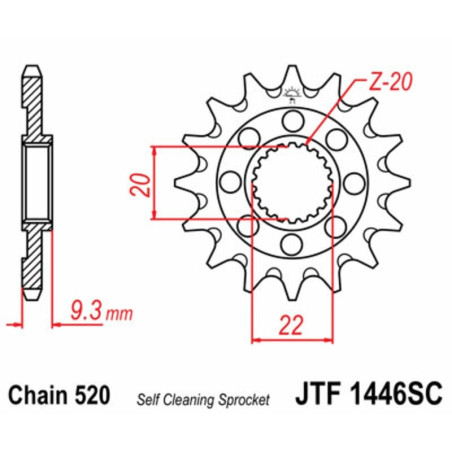 Kit de cadena EK/JT 520M3 13/48 - corona ultraligera