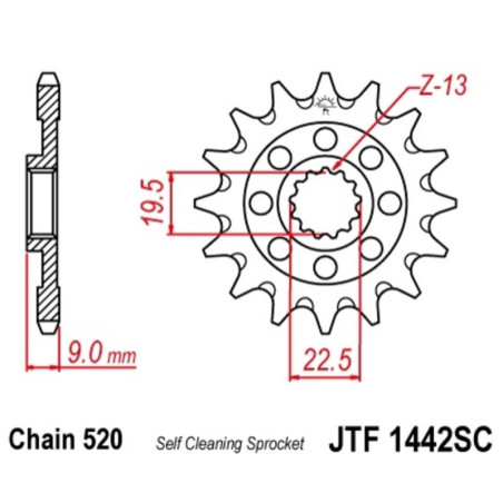 Kit de cadena EK/JT 520M3 13/49 - corona ultraligera
