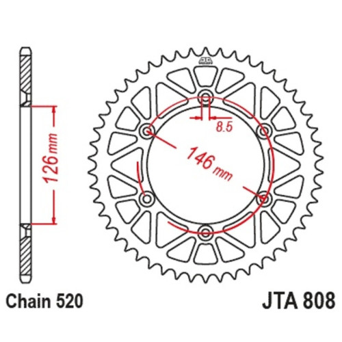 Kit de cadena EK/JT 520MRD7 13/50 - corona ultraligera