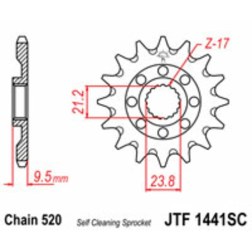 Kit de cadena EK/JT 520M3 13/50 - corona ultraligera