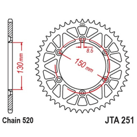 Kit de cadena EK/JT 520M3 13/48 - corona ultraligera