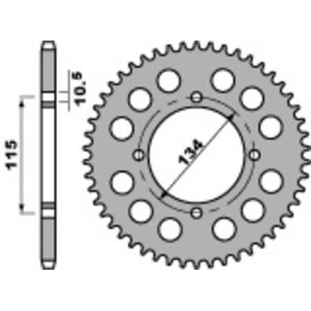 Kit de cadena EK/PBR 530SRX2 15/46 - corona Standard