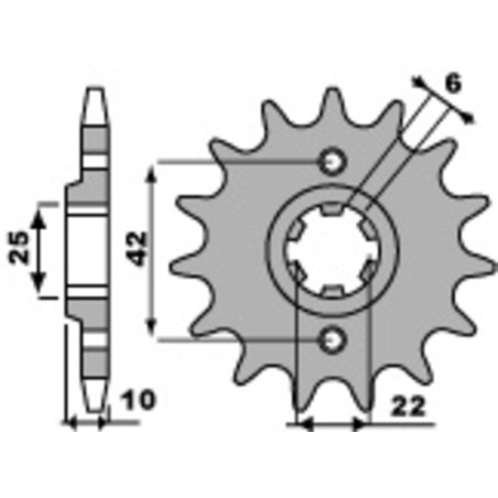 Kit de cadena EK/PBR 520SRX2 15/44 - corona Standard