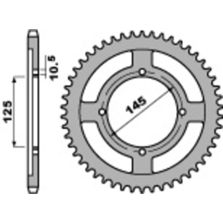 Kit de cadena EK/PBR 428DEH 20/59 - corona Standard