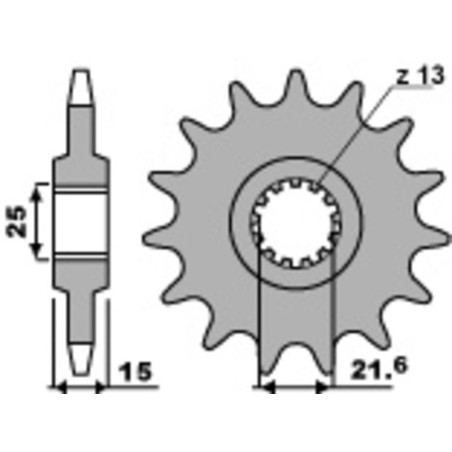 Kit de cadena EK/PBR 525SRX2 15/40 - corona Standard
