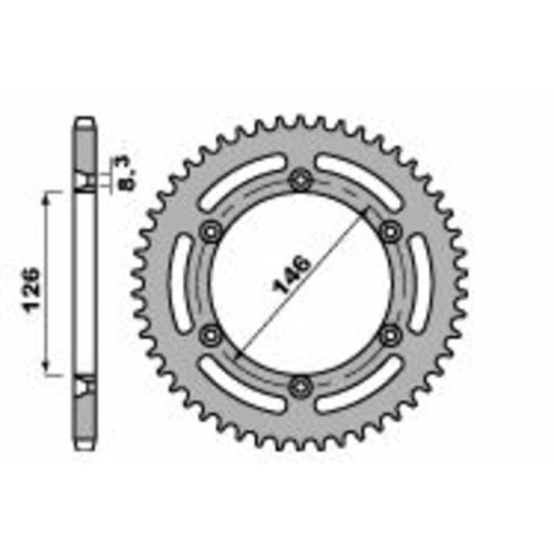 Kit de cadena EK/PBR 428ZVX 15/50 - corona Standard