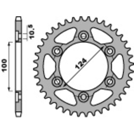 Kit de cadena EK/PBR 525SRX2 15/38 - corona Standard