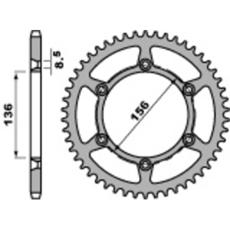 Kit de cadena EK/PBR 520MRD7 13/47 - corona Standard