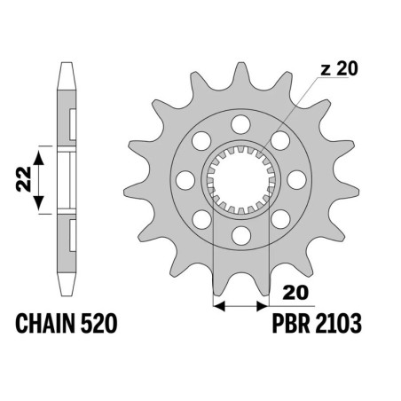Kit de cadena EK/PBR 520MRD7 13/48 - corona Standard