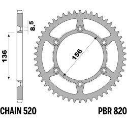 Kit de cadena EK/PBR 520MRD7 13/48 - corona Standard 2