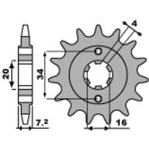 Kit de cadena EK/PBR 520SRX2 14/45 - corona ultraligera anodizado duro