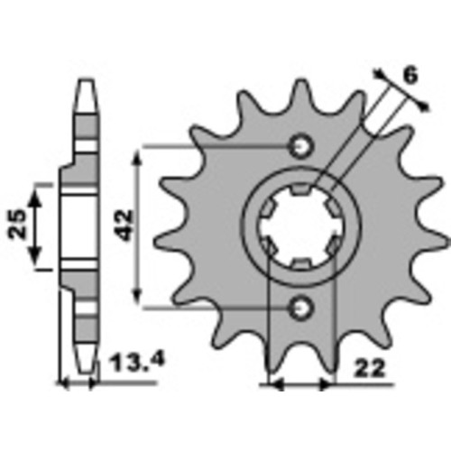 Kit de cadena EK/PBR 525SRX2 16/36 - corona Standard