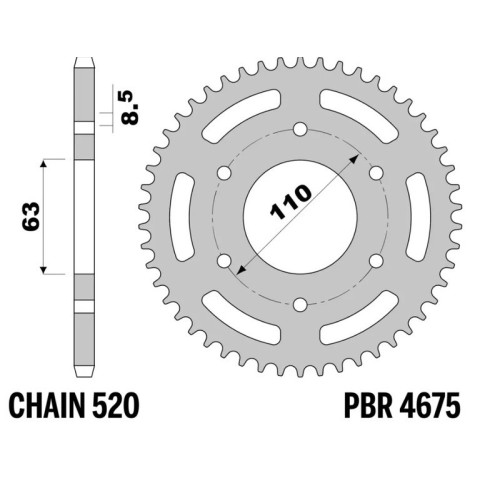 Kit de cadena EK/PBR 520SRX2 14/42 - corona ultraligera anodizado duro