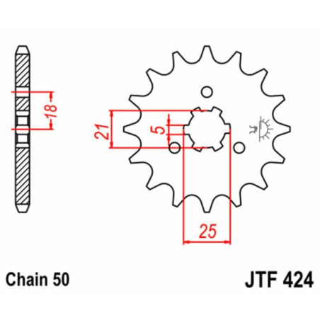 Kit de cadena EK/JT 530D 15/41 - corona Standard
