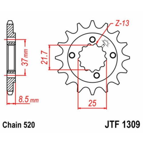 Kit de cadena EK/JT 520SRX2 14/38 - corona Standard
