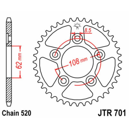 Kit de cadena EK/JT 520H 13/39 - corona Standard