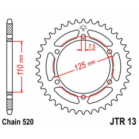 Kit de cadena EK/JT 520H 14/39 - corona Standard
