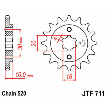 Kit de cadena EK/JT 520H 14/41 - corona Standard
