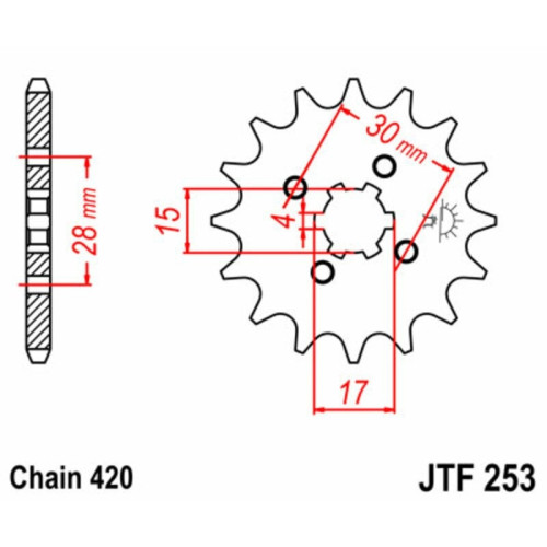 Kit de cadena EK/JT 420SR 15/45 - corona Standard