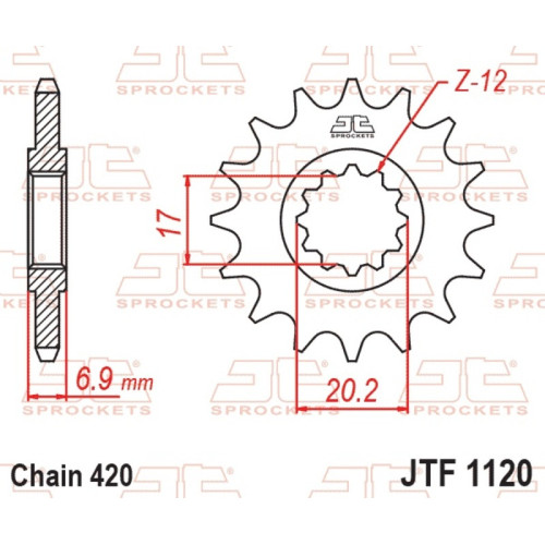 Kit de cadena EK/JT 420SR 11/47 - corona Standard