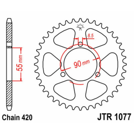 Kit de cadena EK/JT 420SR 11/47 - corona Standard