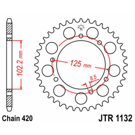 Kit de cadena EK/JT 420SR 14/53 - corona Standard
