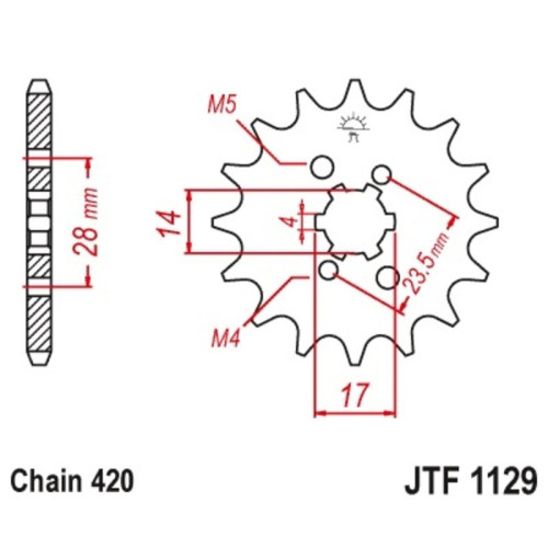 Kit de cadena EK/JT 420SR 14/53 - corona Standard