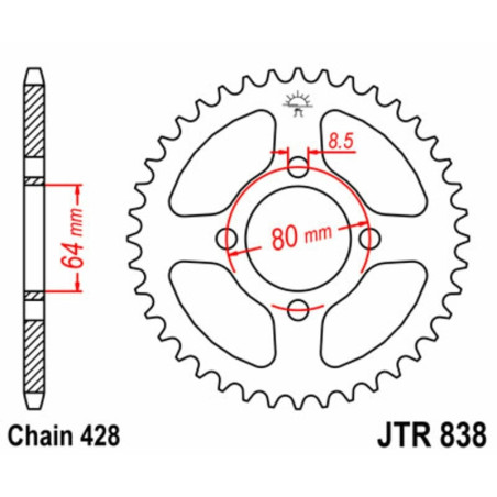 Kit de cadena EK/JT 428SR 14/45 - corona Standard