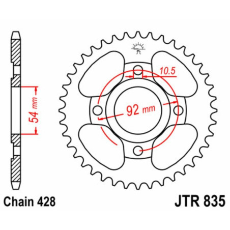 Kit de cadena EK/JT 428SR 14/49 - corona Standard