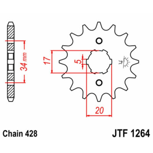 Kit de cadena EK/JT 428SR 15/42 - corona Standard