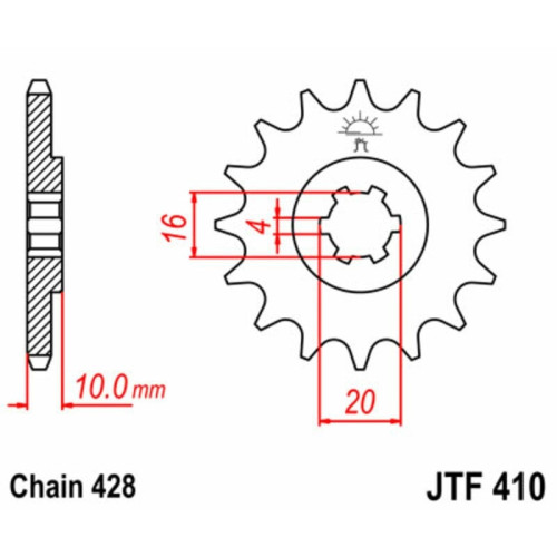 Kit de cadena EK/JT 428SR 14/47 - corona Standard