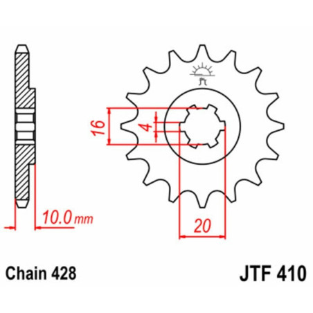 Kit de cadena EK/JT 428SR 14/47 - corona Standard