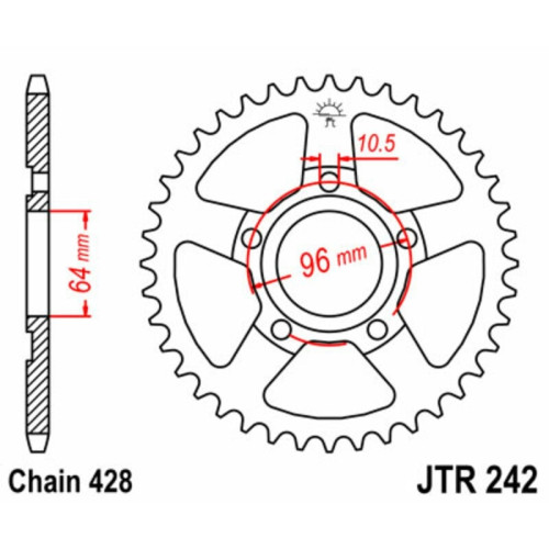 Kit de cadena EK/JT 428SR 15/53 - corona Standard