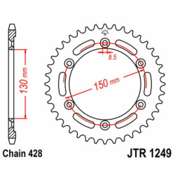 Kit de cadena EK/JT 428SR 17/51 - corona Standard 2