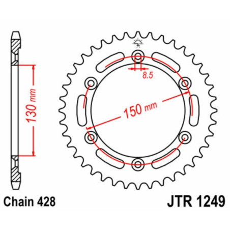 Kit de cadena EK/JT 428SR 17/51 - corona Standard