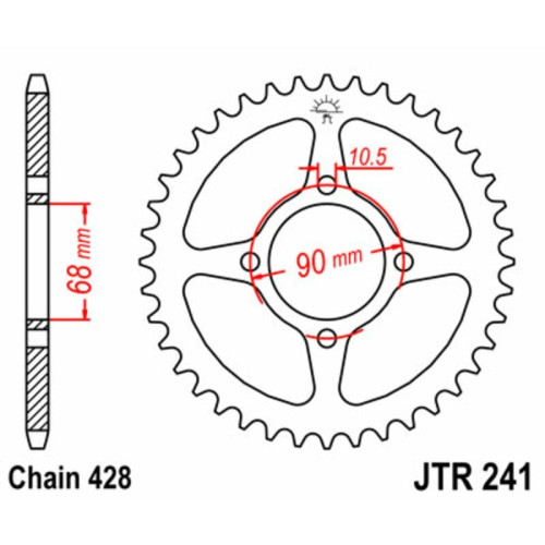 Kit de cadena EK/JT 428SR 15/53 - corona Standard