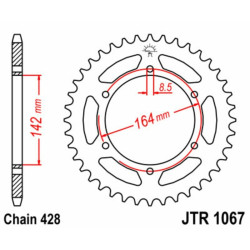 Kit de cadena EK/JT 428SR 14/52 - corona Standard 2