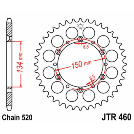 Kit de cadena EK/JT 520M3 12/47 - corona Standard