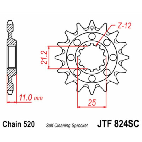 Kit de cadena EK/JT 520M3 13/48 - corona Standard