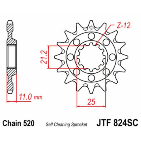 Kit de cadena EK/JT 520M3 13/48 - corona Standard