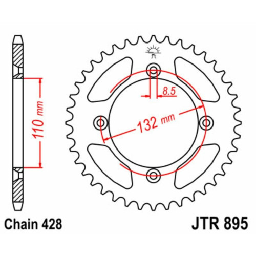 Kit de cadena EK/JT 428SHDR 14/46 - corona Standard