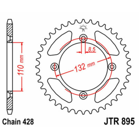 Kit de cadena EK/JT 428SHDR 14/46 - corona Standard