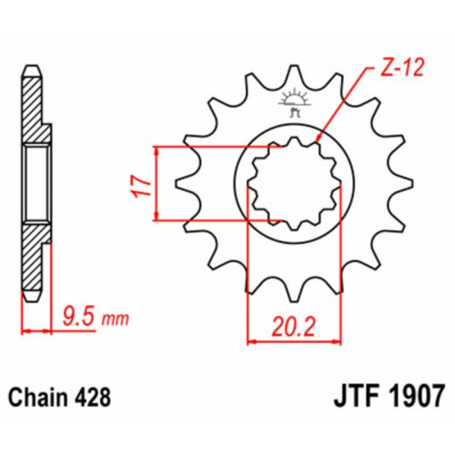 Kit de cadena EK/JT 428SHDR 14/46 - corona Standard