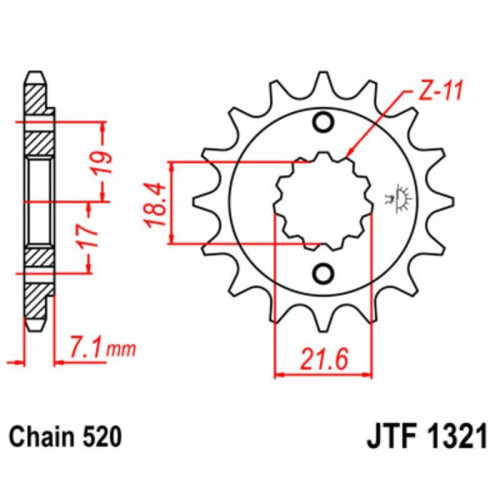 Kit de cadena EK/JT 520H 13/41 - corona Standard