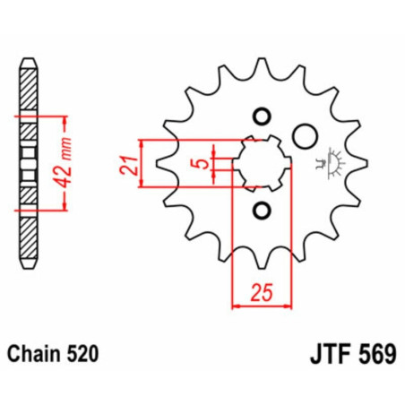 Kit de cadena EK/JT 520H 14/40 - corona Standard