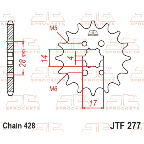 Kit de cadena EK/JT 428ZVX 13/60 - corona Standard