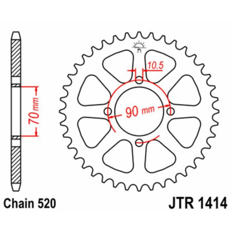 Kit de cadena EK/JT 520SRX2 12/43 - corona Standard