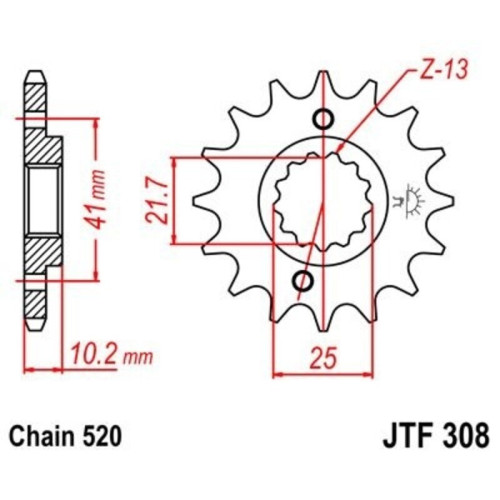 Kit de cadena EK/JT 520SRX2 15/45 - corona Standard