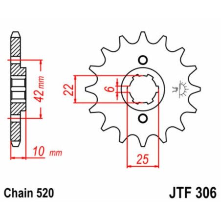 Kit de cadena EK/JT 520SRX2 15/45 - corona Standard
