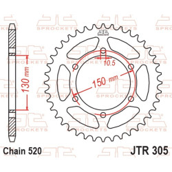 Kit de cadena EK/JT 520SRX2 15/46 - corona Standard 2